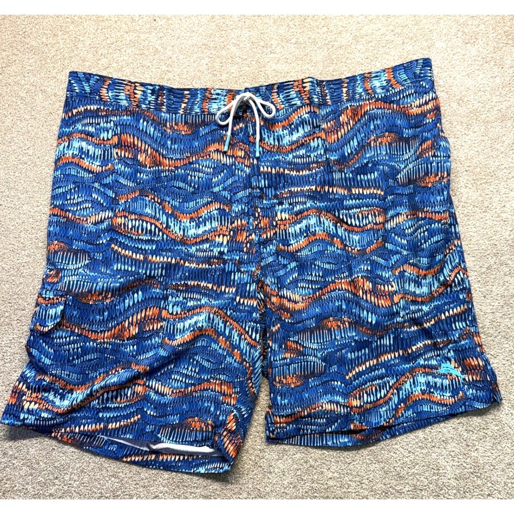 Tommy Bahama‎ Baja Monte Rio Geo Board Shorts Mens 3XLT Kingdom Blue NWT $110